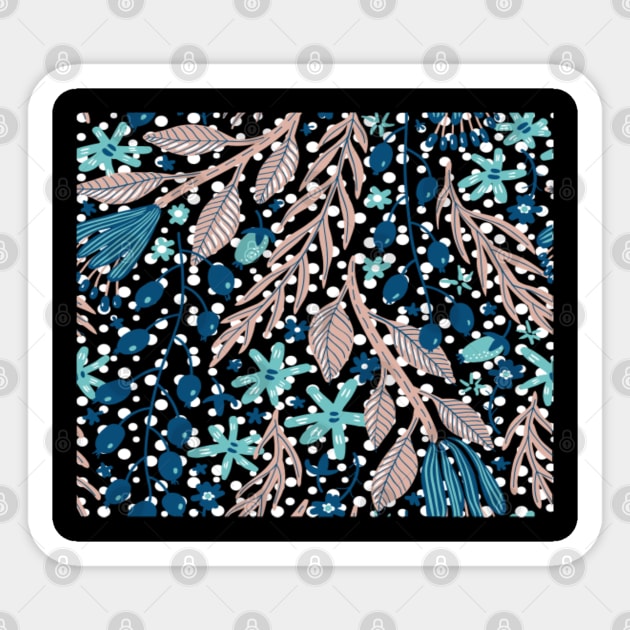 Leaves and Polka Dot Pattern Sticker by SomebodyArts